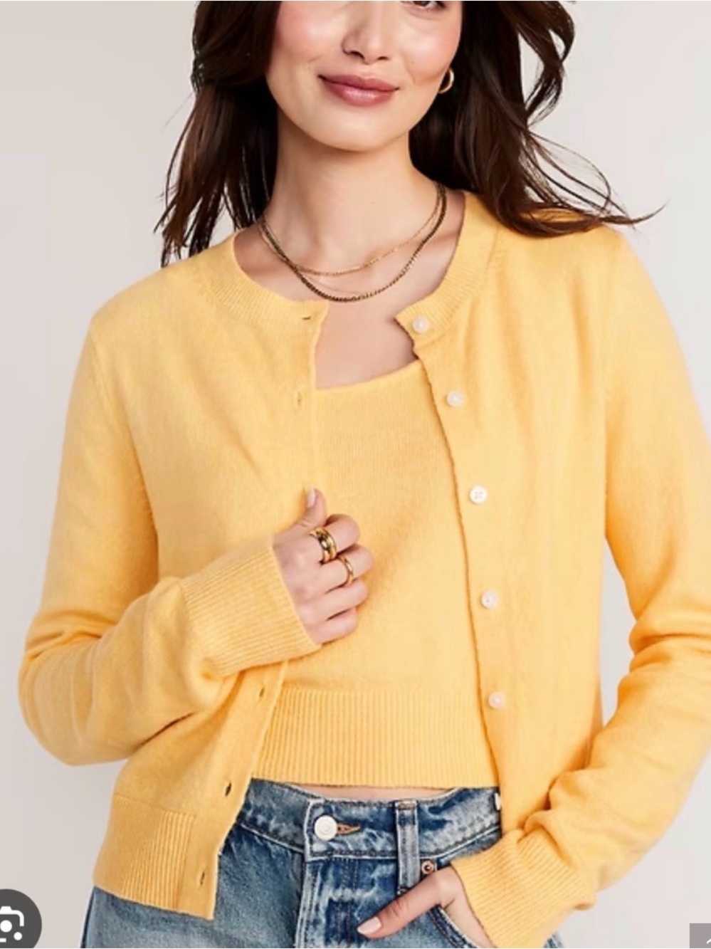 Old Navy Bright Yellow Super Soft Button-Up Cardigan - NWOT